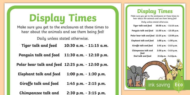 Zoo Times Dramatic Play Sign