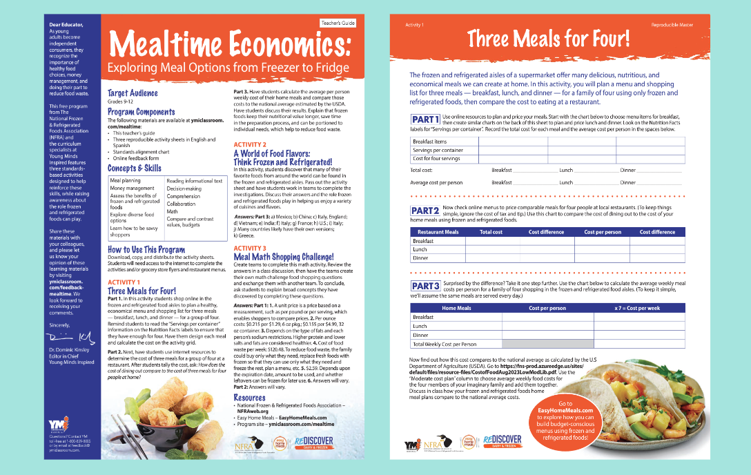 Mealtime Economics – Healthy Activities on Budgeting, Nutrition and Reducing Food Waste    